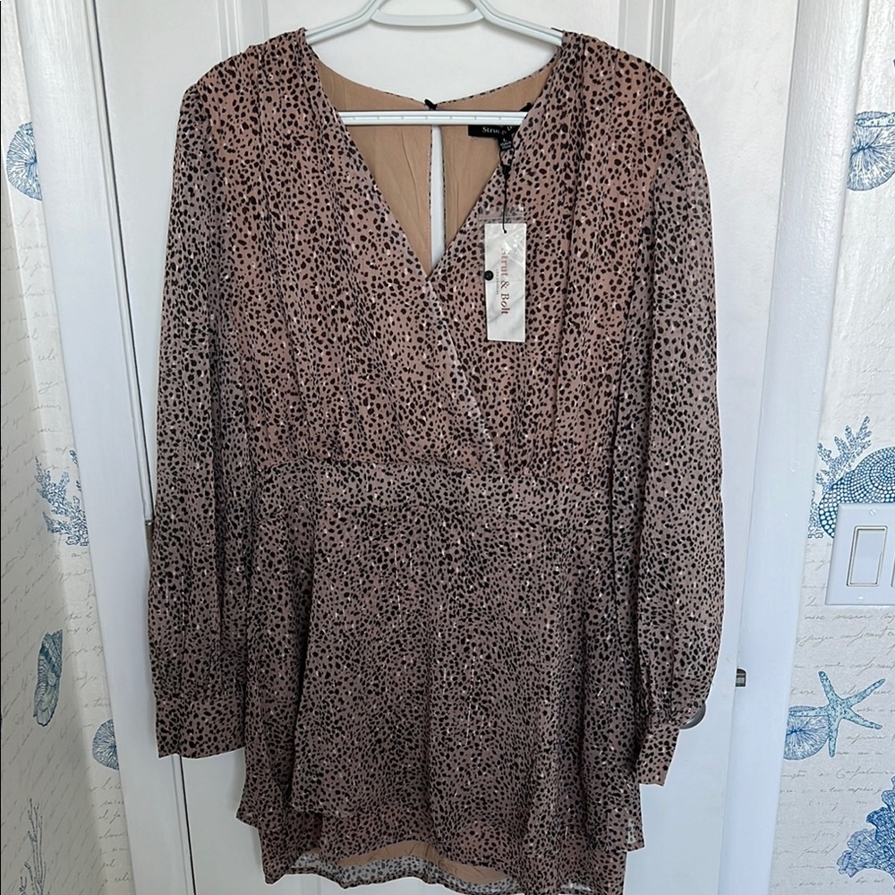 Animal Print V-Neck Romper.